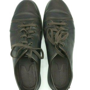 Rockport Utara L2T Brown Textured Leather Cap Toe Lace Up Sneaker Men 13M Casual
